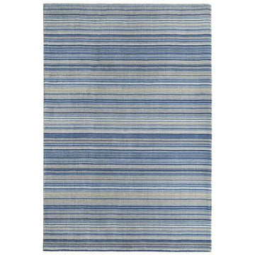 Fine Stripes Modern Stripe Hand-Woven Wool Blue/Beige Rug-Origins-Rug Love - The Most Loved Rug Store